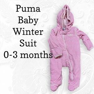 Puma Pink and Gray Striped Baby Suit